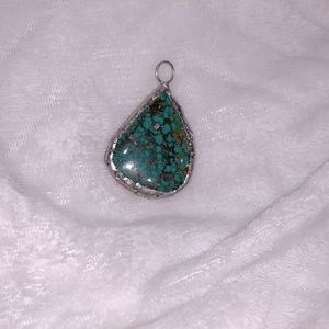 Handmade, Primitive, Vintage turquoise and silver tone.